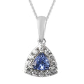 Tanzanite and Natural White Zircon Pendant Necklace 20 Inches in Platinum Over Sterling Silver 1.35 ctw - Sticky add to cart bar