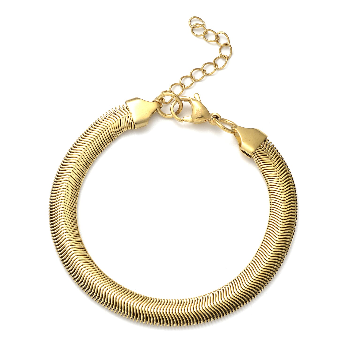 Flat Snake Bracelet in Stainless Steel (7.50 In) (1)