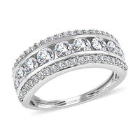Luxoro 10K White Gold Moissanite Band Ring (Size 10.0) 1.25 ctw