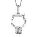 Simulated Diamond Pendant Necklace in Platinum Over Sterling Silver 20 Inches - Sticky add to cart bar