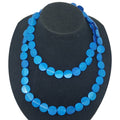 Blue Wood Faceted Beaded Necklace 38 Inches - Sticky add to cart bar