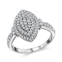 RHAPSODY 950 Platinum IGI CERTIFIED Diamond E-F VS Marquise Shape Ring 7.80 Grams 1.00 ctw