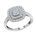 Rhapsody 950 Platinum IGI Certified 950 Platinum Diamond E-F VS Cluster Ring 8.10 Grams 1.00 ctw - Sticky add to cart bar