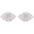 White Mother of Pearl Earrings in Silvertone - Sticky add to cart bar