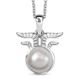 Freshwater Pearl Capricorn Zodiac Pendant Necklace (18 Inches) in Platinum Over Sterling Silver - Sticky add to cart bar