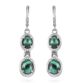Mojave Blue and Green Turquoise Dangle Earrings in Stainless Steel 4.25 ctw - Sticky add to cart bar
