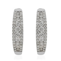 950 Platinum  White Diamond  Earring ,  Platinum Wt. 7.76 g 1.05 ctw