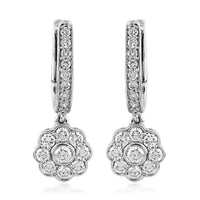 950 Platinum  White Diamond  Earring ,  Platinum Wt. 6.34 g 1.01 ctw