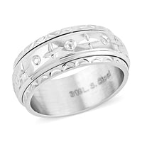 Forever Love Engraved Spinner Ring in Stainless Steel (Size 7.0)