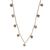 5.30 ctw AMERICAN Natural Arizona Peridot Station Necklace 18 Inches in Vermeil Yellow Gold Over Sterling Silver 7.50 Grams
