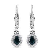 1.00 ctw Teal Grandidierite and Zircon Lever Back Earrings in Platinum Over Sterling Silver
