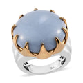 Oregon Blue Opal Solitaire Ring in 14K Yellow Gold and Platinum Over Copper 9.05 Grams 16.90 ctw - Sticky add to cart bar