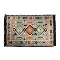 Beige Kilim Rug 30% Polyester, 30% Polypropylene, 40% Cotton