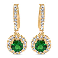 ILIANA 1.40 ctw AAA Tsavorite Garnet and Diamond G-H SI Earrings in 18K Yellow Gold 3.40 Grams