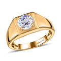 Vermeil Yellow Gold Over Sterling Silver Men's Ring (Size 10.0) Made with Zirconia from Swarovski 3.35 ctw - Sticky add to cart bar