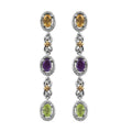 KARIS 2.80 ctw Multi Gemstone Dangling Earrings in ION Plated 18K YG and Platinum Bond - Sticky add to cart bar