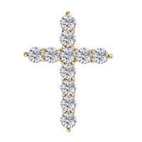LUXORO 10K Yellow Gold Moissanite Cross Pendant 0.65