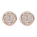 KARIS Simulated Diamond Earrings in ION Plated 18K RG - Sticky add to cart bar