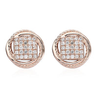 KARIS Simulated Diamond Earrings in ION Plated 18K RG