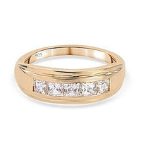 Swarovski Zirconia 2.18 ctw Band Ring in 14K Yellow Gold Over Sterling Silver (Size 11.5)