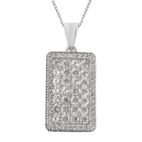 0.90 ctw Moissanite Oval Shape Cocktail Pendant Necklace 18 Inches in Rhodium Over Sterling Silver