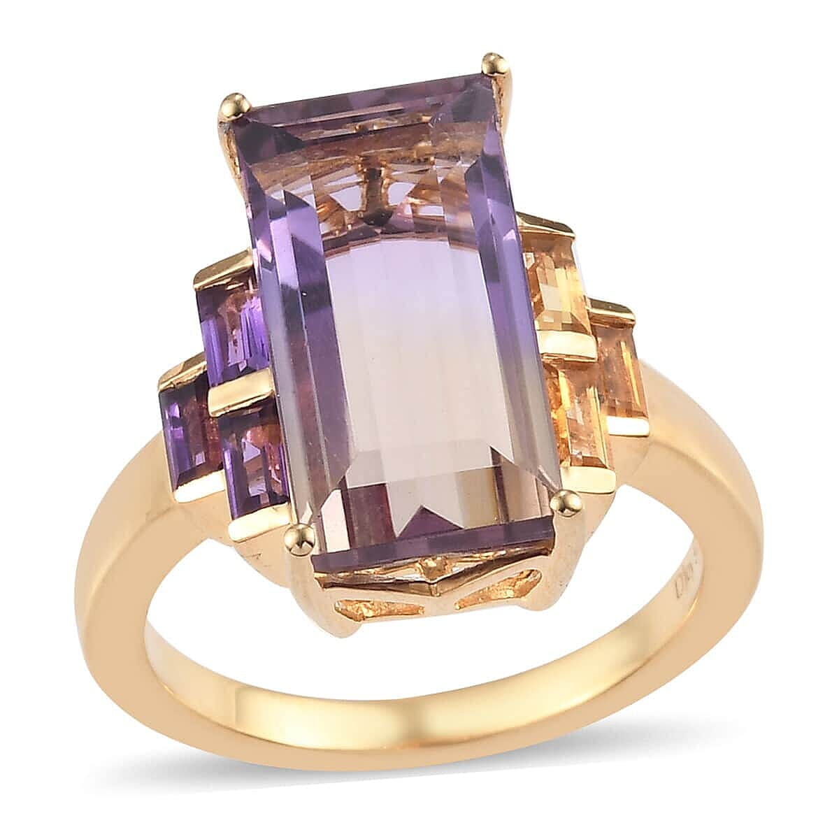 AAA Anahi Ametrine and Multi Gemstone Ring in Vermeil Yellow Gold Over Sterling Silver (Size 10.0) 7.10 ctw