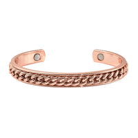 Magnetic By Design Wave Pattern Adjustable Cuff Bracelet in Rosetone (6.50 In)