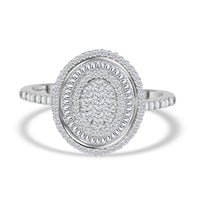 RHAPSODY IGI Certified Diamond E-F VS Cluster Ring in 950 Platinum 6.40 Grams 1.00 ctw