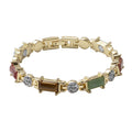 Magnetic By Design Multi Gemstone Bracelet in Dualtone (6.50 In) 20.00 ctw - Sticky add to cart bar