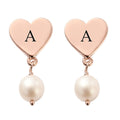 Freshwater White Cultured Pearl Heart Drop Earrings in Platinum Over Sterling Silver - Sticky add to cart bar