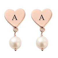 Freshwater White Cultured Pearl Heart Drop Earrings in Platinum Over Sterling Silver