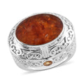 Jalisco Fire Opal Chips, Brazilian Citrine Solitaire Ring in Platinum Over Copper (Size 10.0) 7.50 ctw - Sticky add to cart bar