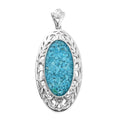 Matrix Sleeping Beauty Turquoise Rough Cut Pendant in Platinum Over Copper 8.00 ctw - Sticky add to cart bar