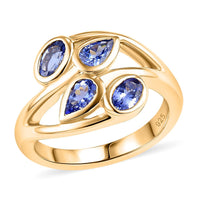 Tanzanite 0.75 ctw Ring in 14K YG Over Sterling Silver (Size 5.5)