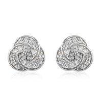 KARIS Simulated Diamond Knotted Stud Earrings in Platinum Bond 1.50 ctw