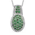 Madagascar Pink Sapphire and Natural White Zircon Cocktail Pendant Necklace 20 Inches in Platinum Over Sterling Silver 1.50 ctw - Sticky add to cart bar