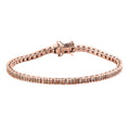 Natural Champagne Diamond Tennis Bracelet in Vermeil Rose Gold Over Sterling Silver (7.25 In) 11.50 Grams 2.00 ctw - Sticky add to cart bar