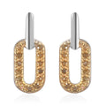 0.15 ctw Blue Diamond Paper Clip Dangle Earrings in Rhodium & Platinum Over Sterling Silver - Sticky add to cart bar