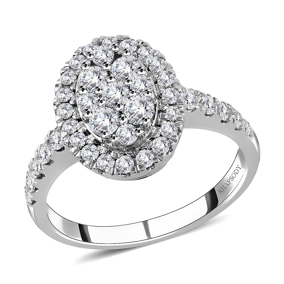 RHAPSODY IGI Certified 950 Platinum E-F VS Diamond Ring 8.10 Grams 1.00 ctw