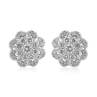 RHAPSODY 1.00 ctw Diamond E-F VS Flower Stud Earrings in 950 Platinum