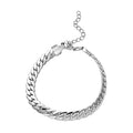 Herringbone Chain Adjustable Bracelet in Stainless Steel (7.50-9.50In) (13.80 g) - Sticky add to cart bar
