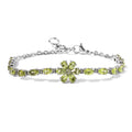 Amethyst Flower Bracelet in Stainless Steel (6.50 In) 7.65 ctw - Sticky add to cart bar