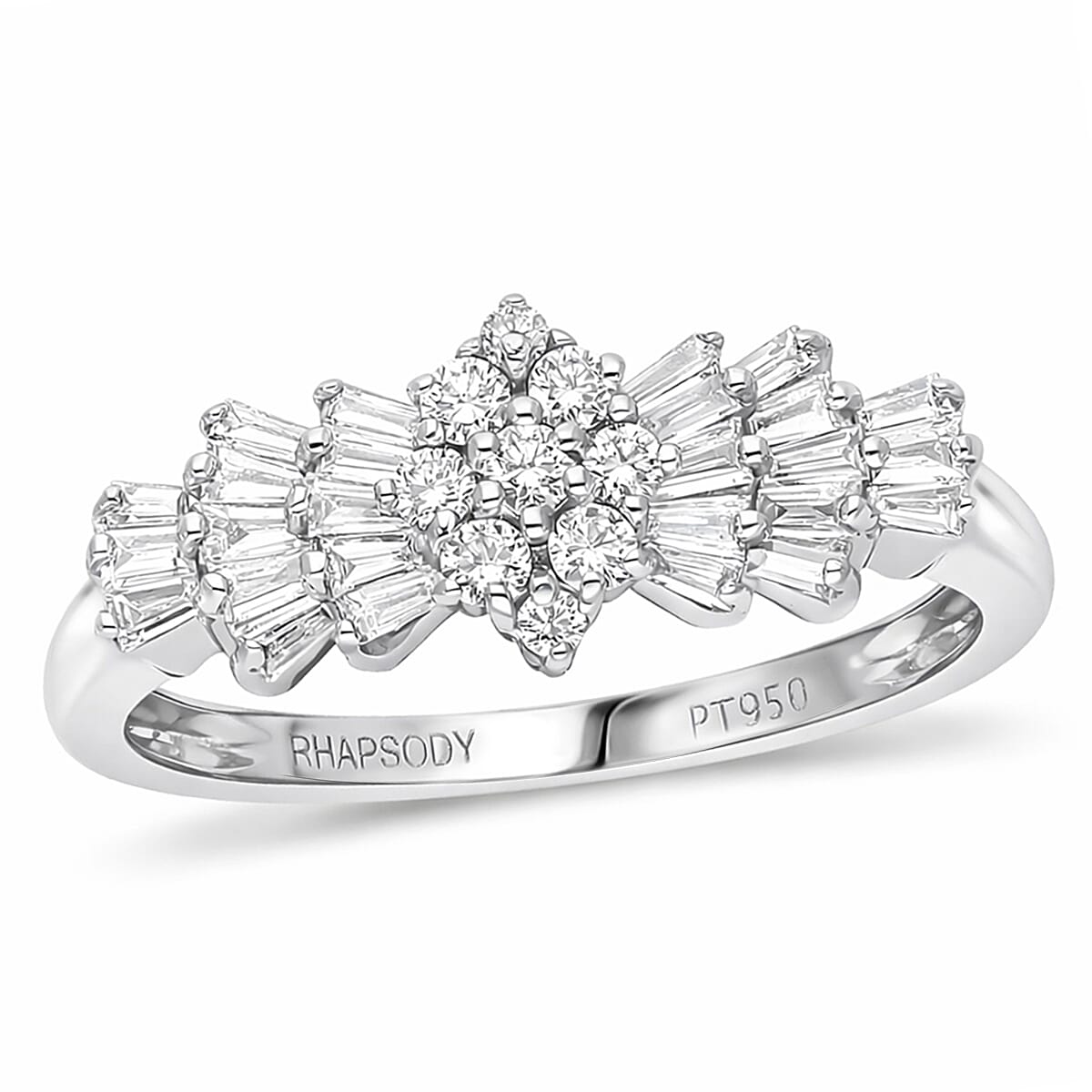RHAPSODY IGI Certified Diamond E-F VS Ring in 950 Platinum 5 Grams 0.50 ctw
