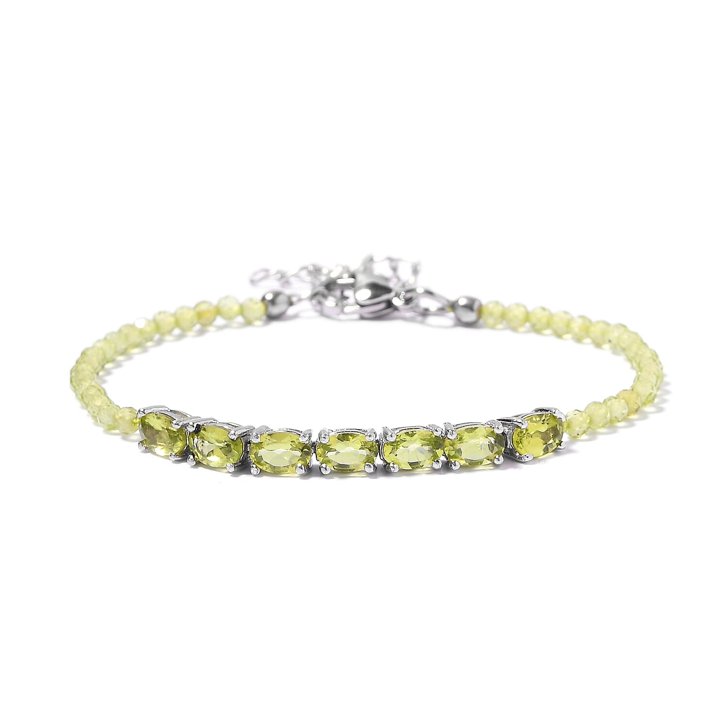 Peridot Bracelet in Platinum Bond (8.00 In) 11.00 ctw