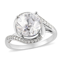 LUSTRO STELLA Finest CZ Ring in Sterling Silver 9.75 ctw