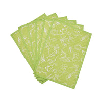 HOMESMART Set of 6 Green Floral Pattern 100% Cotton Quilted Placement (13"x18")