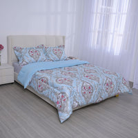 Green 3D Printed Microfiber 3pcs Comforter Set - Queen