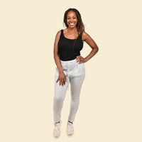 TAMSY Grey Casual Joggers with Drawstring - S