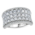 Simulated Diamond 3.70 ctw Ring in Platinum Over Sterling Silver (Size 6.5) - Sticky add to cart bar