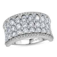 Simulated Diamond 3.70 ctw Ring in Platinum Over Sterling Silver (Size 6.5)